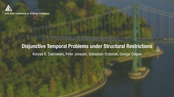 Disjunctive Temporal Problems under Structural Restrictions