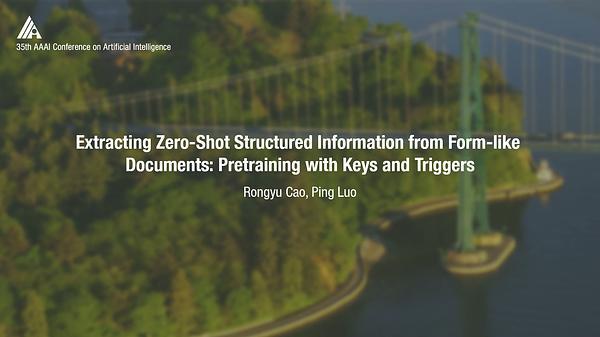 Extracting Zero-Shot Structured Information from Form-like Documents: Pretraining with Keys and Triggers