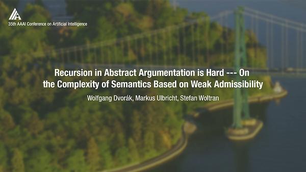 Recursion in Abstract Argumentation is Hard --- On the Complexity of Semantics Based on Weak Admissibility