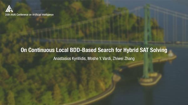 On Continuous Local BDD-Based Search for Hybrid SAT Solving