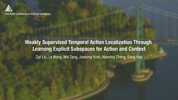 Weakly Supervised Temporal Action Localization through Learning Explicit Subspaces for Action and Context