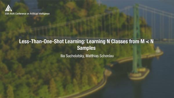 Less Than One'-Shot Learning: Learning N Classes from M < N Samples