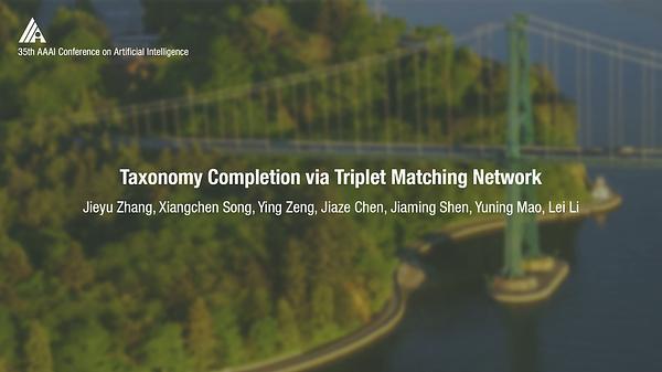 Taxonomy Completion via Triplet Matching Network