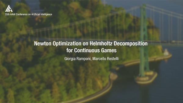 Newton Optimization on Helmholtz Decomposition for Continuous Games