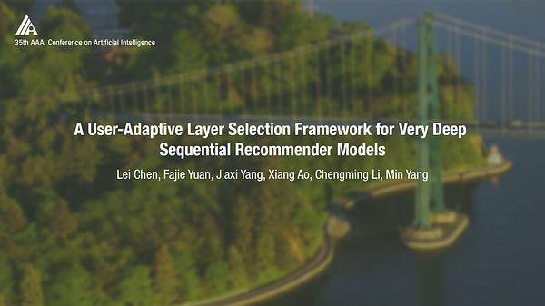 A User-Adaptive Layer Selection Framework for Very Deep Sequential Recommender Models