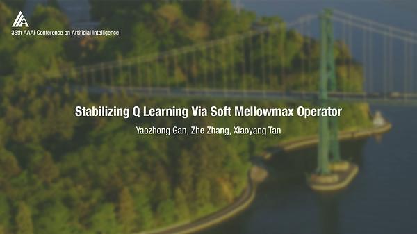 Stabilizing Q Learning via Soft Mellowmax Operator
