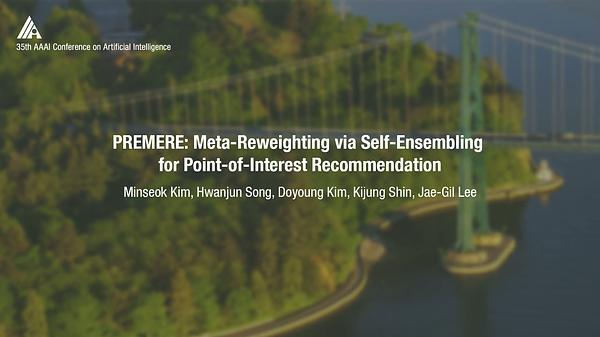 PREMERE: Meta-Reweighting via Self-Ensembling for Point-of-Interest Recommendation