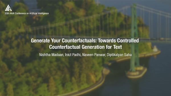 Generate Your Counterfactuals: Towards Controlled Counterfactual Generation for Text