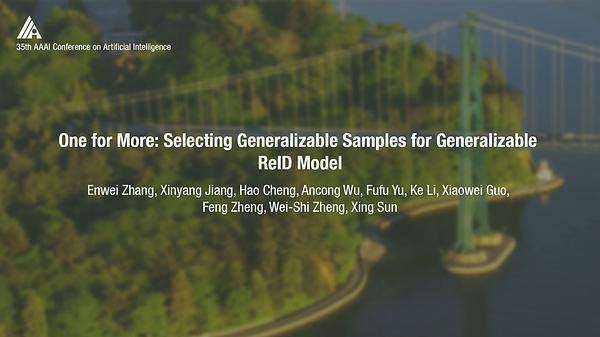 One for More: Selecting Generalizable Samples for Generalizable ReID Model