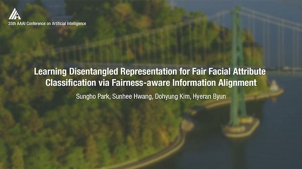 Learning Disentangled Representation for Fair Facial Attribute Classification via Fairness-Aware information Alignment