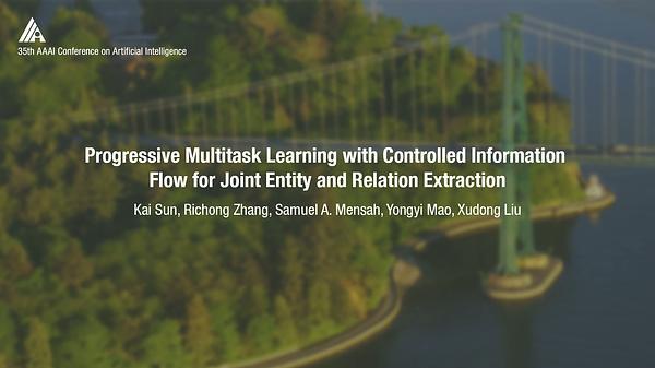 Progressive Multi-Task Learning with Controlled information Flow for Joint Entity and Relation Extraction