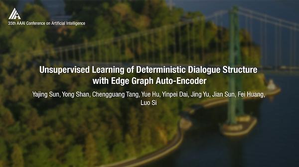 Unsupervised Learning of Deterministic Dialogue Structure with Edge-Enhanced Graph Auto-Encoder