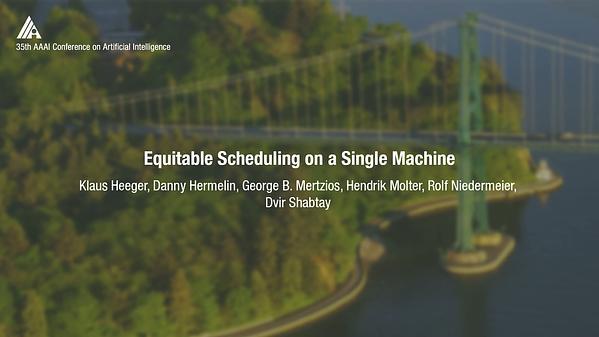 Equitable Scheduling on a Single Machine