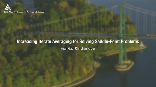 Increasing Iterate Averaging for Solving Saddle-Point Problems