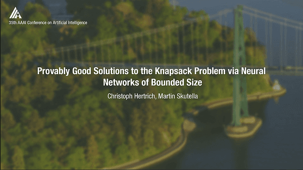 Provably Good Solutions to the Knapsack Problem via Neural Networks of Bounded Size