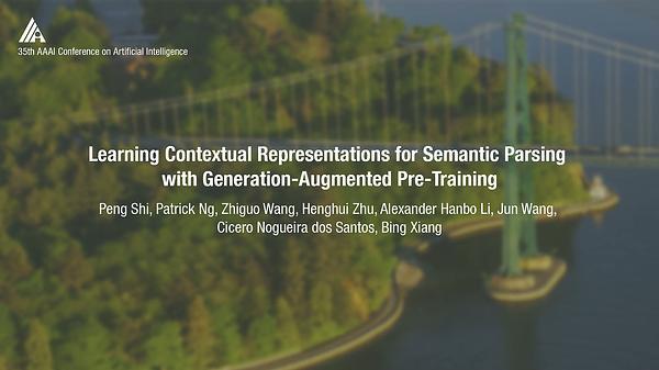 Learning Contextual Representations for Semantic Parsing with Generation-Augmented Pre-Training