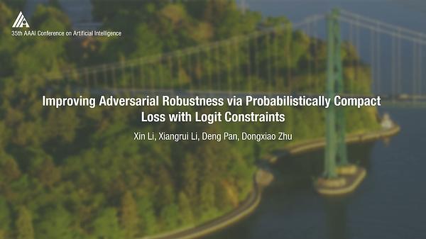 Improving Adversarial Robustness via Probabilistically Compact Loss with Logit Constraints