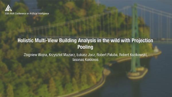 Holistic Multi-View Building Analysis in the Wild with Projection Pooling