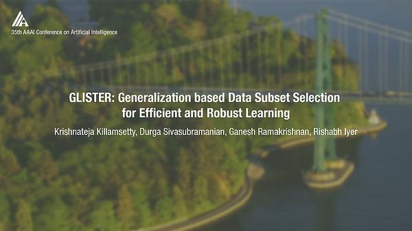 GLISTER: Generalization Based Data Subset Selection for Efficient and Robust Learning