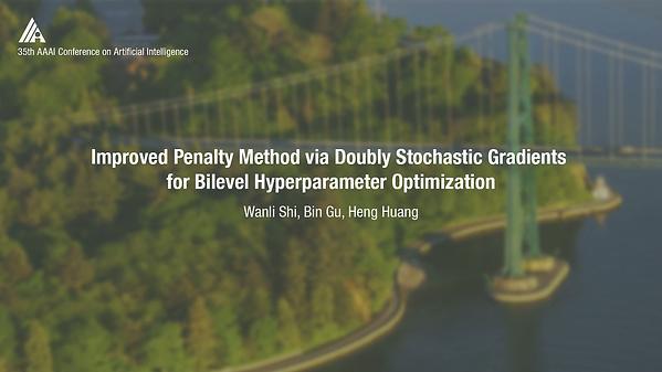 Improved Penalty Method via Doubly Stochastic Gradients for Bilevel Hyperparameter Optimization
