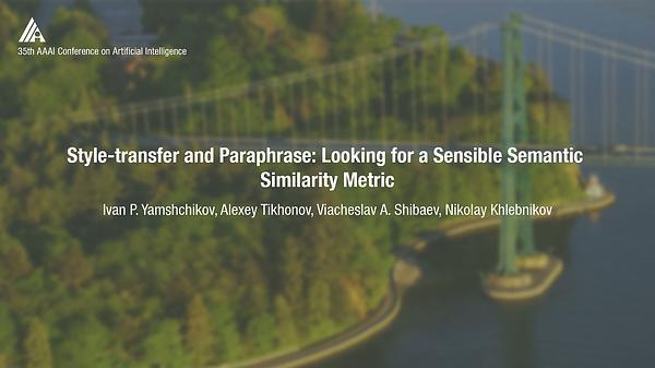 Style-Transfer and Paraphrase: Looking for a Sensible Semantic Similarity Metric