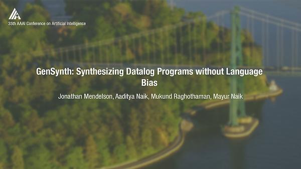 GenSynth: Synthesizing Datalog Programs without Language Bias