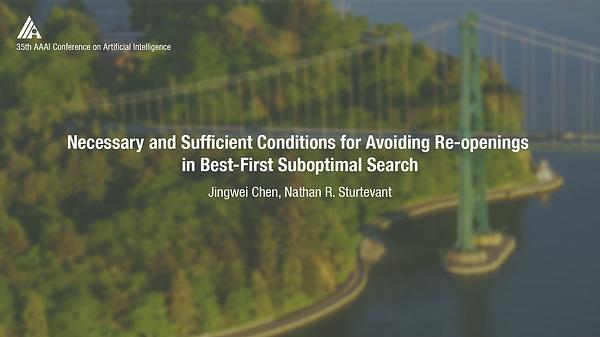 Necessary and Sufficient Conditions for Avoiding Reopenings in Best First Suboptimal Search with General Bounding Functions