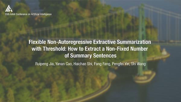 Flexible Non-Autoregressive Extractive Summarization with Threshold: How to Extract a Non-Fixed Number of Summary Sentences