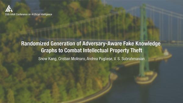 Randomized Generation of Adversary-Aware Fake Knowledge Graphs to Combat Intellectual Property Theft