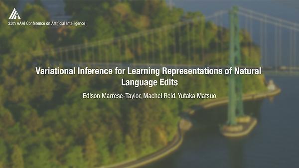 Variational Inference for Learning Representations of Natural Language Edits