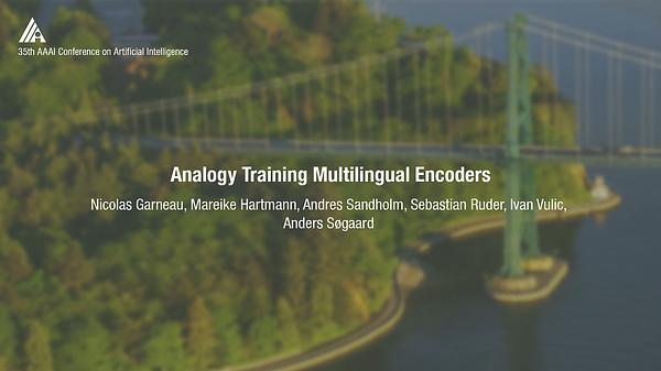 Analogy Training Multilingual Encoders