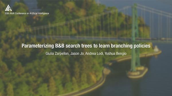 Parameterizing Branch-and-Bound Search Trees to Learn Branching Policies