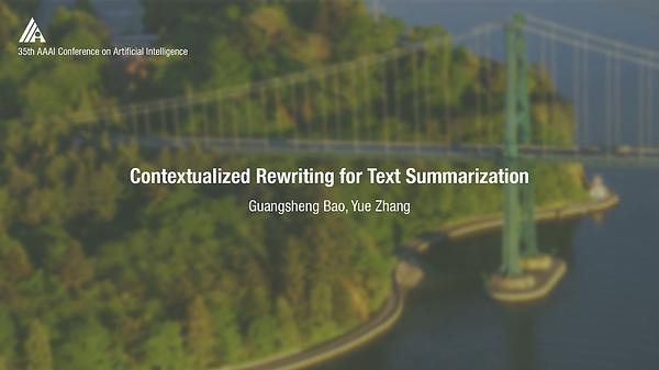 Contextualized Rewriting for Text Summarization
