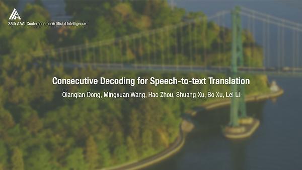 Consecutive Decoding for Speech-to-Text Translation