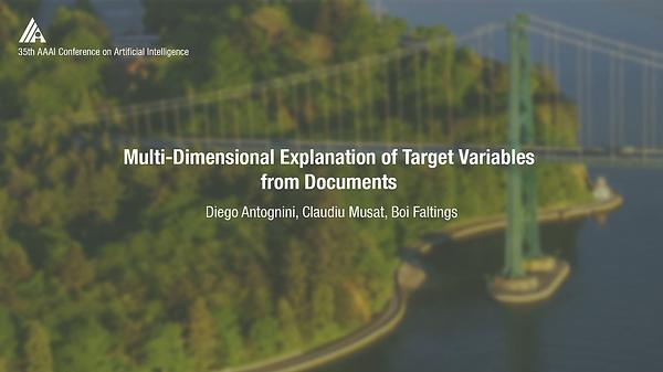 Multi-Dimensional Explanation of Target Variables from Documents