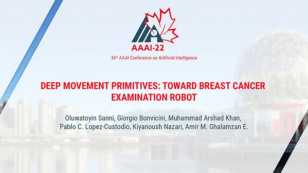 Deep Movement Primitives: Toward Breast Cancer Examination Robot