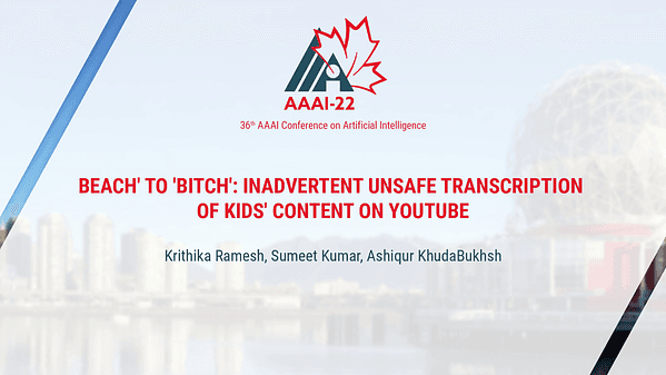 Beach' to 'Bitch': Inadvertent Unsafe Transcription of Kids' Content on YouTube