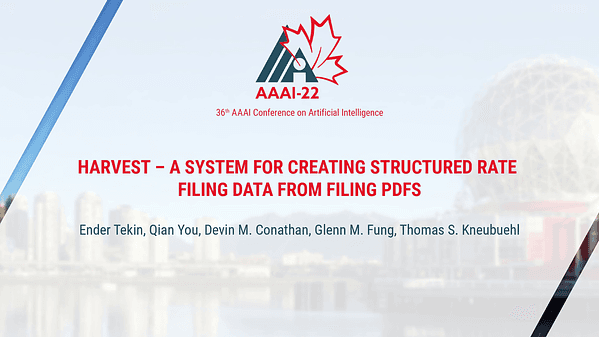 Harvest – a System for Creating Structured Rate Filing Data from Filing PDFs