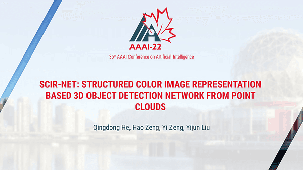 SCIR-Net: Structured Color Image Representation Based 3D Object Detection Network from Point Clouds
