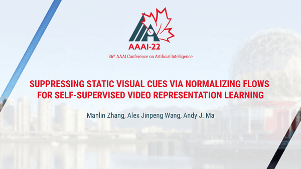 Suppressing Static Visual Cues via Normalizing Flows for Self-Supervised Video Representation Learning