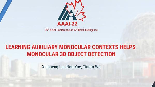 Learning Auxiliary Monocular Contexts Helps Monocular 3D Object Detection