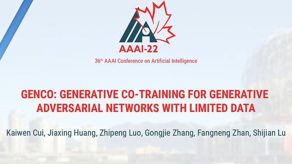 GenCo: Generative Co-Training for Generative Adversarial Networks with Limited Data