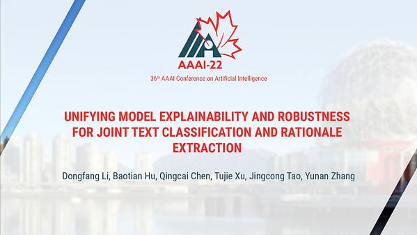 Unifying Model Explainability and Robustness for Joint Text Classification and Rationale Extraction