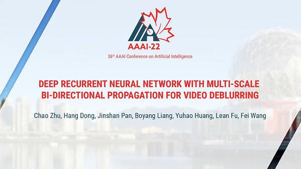 Deep Recurrent Neural Network with Multi-Scale Bi-Directional Propagation for Video Deblurring