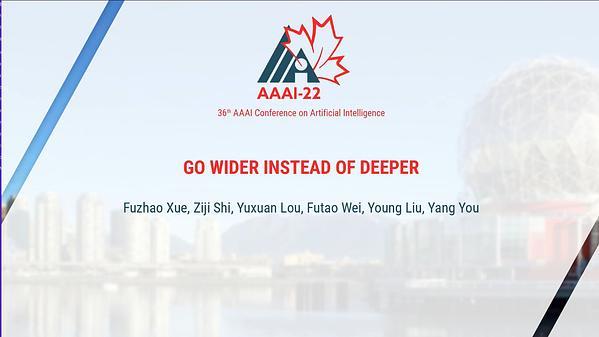 Go Wider Instead of Deeper