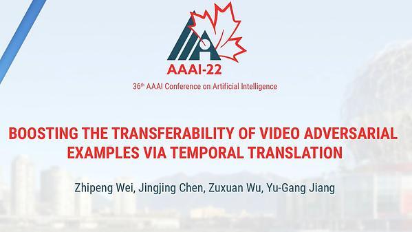 Boosting the Transferability of Video Adversarial Examples via Temporal Translation