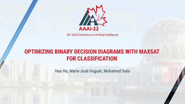 Optimizing Binary Decision Diagrams with MaxSAT for classification