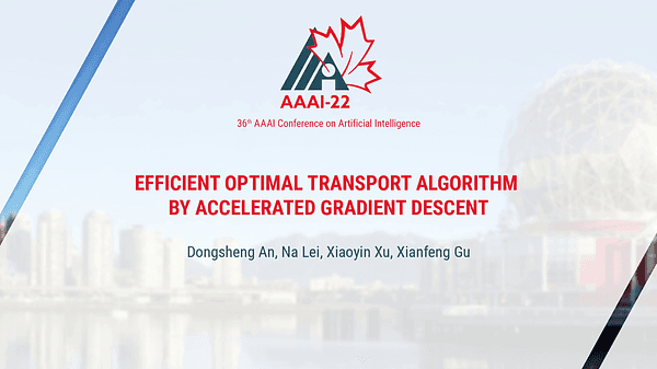 Efficient Optimal Transport Algorithm by Accelerated Gradient Descent