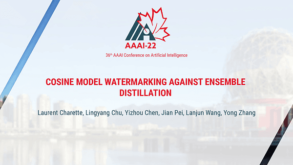 Cosine Model Watermarking Against Ensemble Distillation
