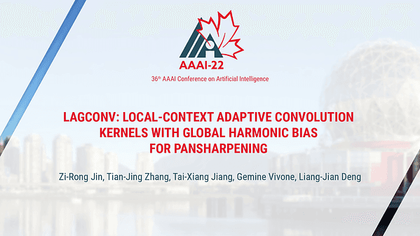 LAGConv: Local-Context Adaptive Convolution Kernels with Global Harmonic Bias for Pansharpening